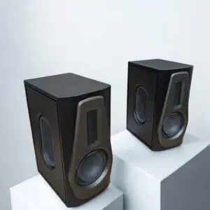 Diamond Audioworks Mythos Reference standmount speakers front view pair